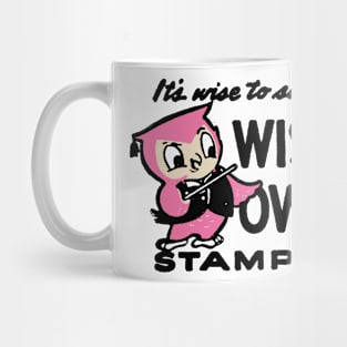 Vintage Wise Owl Retro Stamp Mug